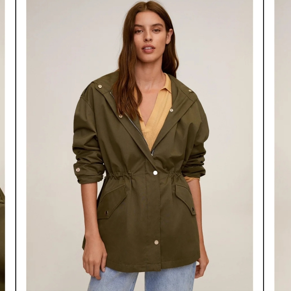 WOMAN WATER REPELLANT PARKA KHAKI SIZE XS